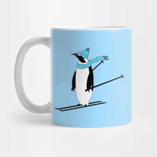 AnimalCreations Totally Rad Penguin Cartoon Skier Mug